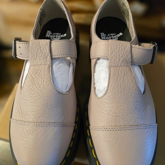 Dr Martens Bethan T-Bar Platform Shoe Vintage Taupe Pisa Women's Size 10 US NEW - Picture 4 of 10